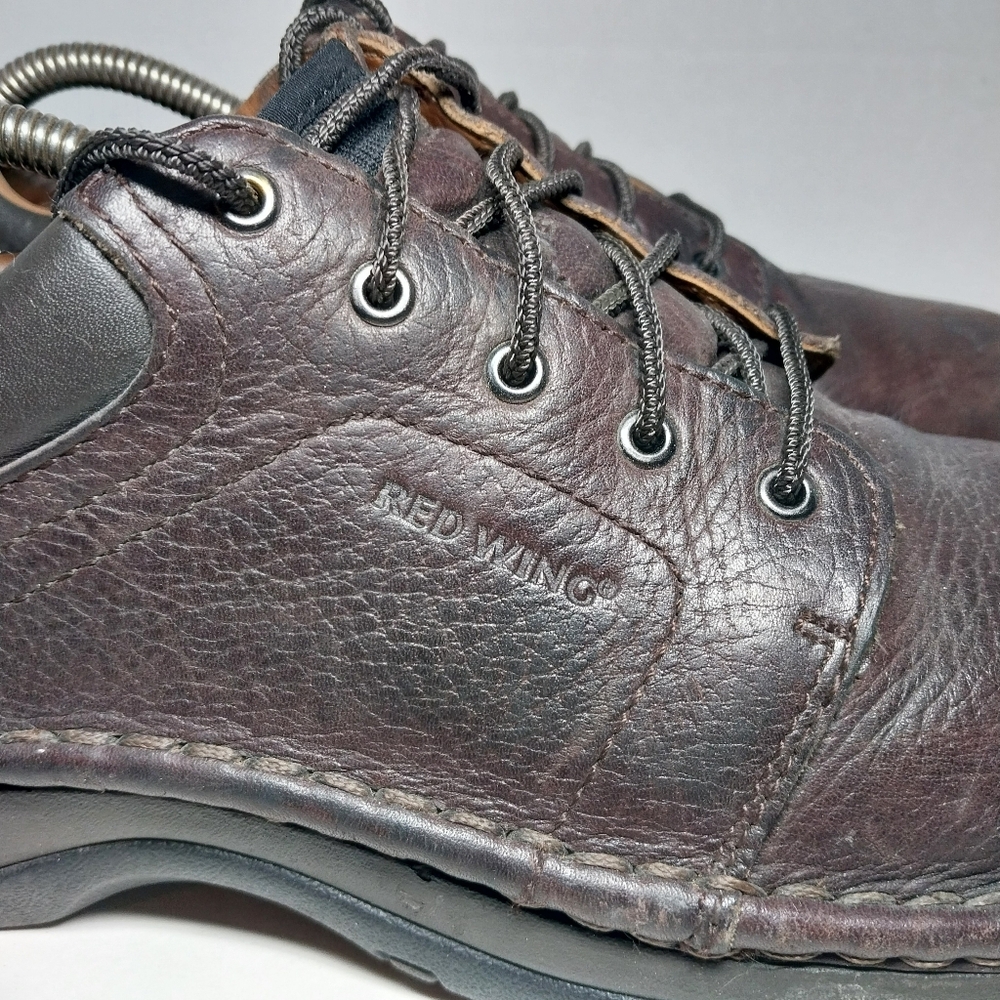 Red Wings Womens 8 Oxford Brown Leather Slip Resistant lace up steel toe shoes - Picture 5 of 16